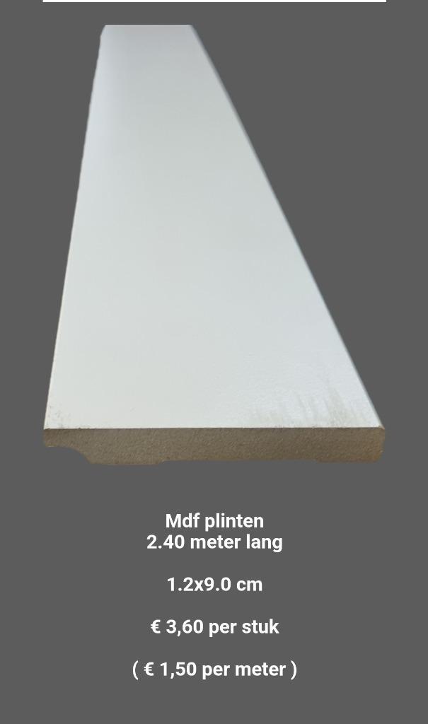 Aanbieding Mdf plinten, Doe-het-zelf en Verbouw, Plinten en Afwerking, Nieuw, Plinten, Mdf, 200 tot 250 cm, Ophalen