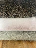 Fleece/bont plaids, bruin, taupe en lila, Ophalen of Verzenden, 75 m² of meer, Bruin