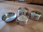 pannenset Fissler, Huis en Inrichting, Keuken | Potten en Pannen, Ophalen of Verzenden, Gebruikt, Rvs, Pannenset