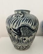 Chinese blauw, witte porseleinen vaas, Verzenden