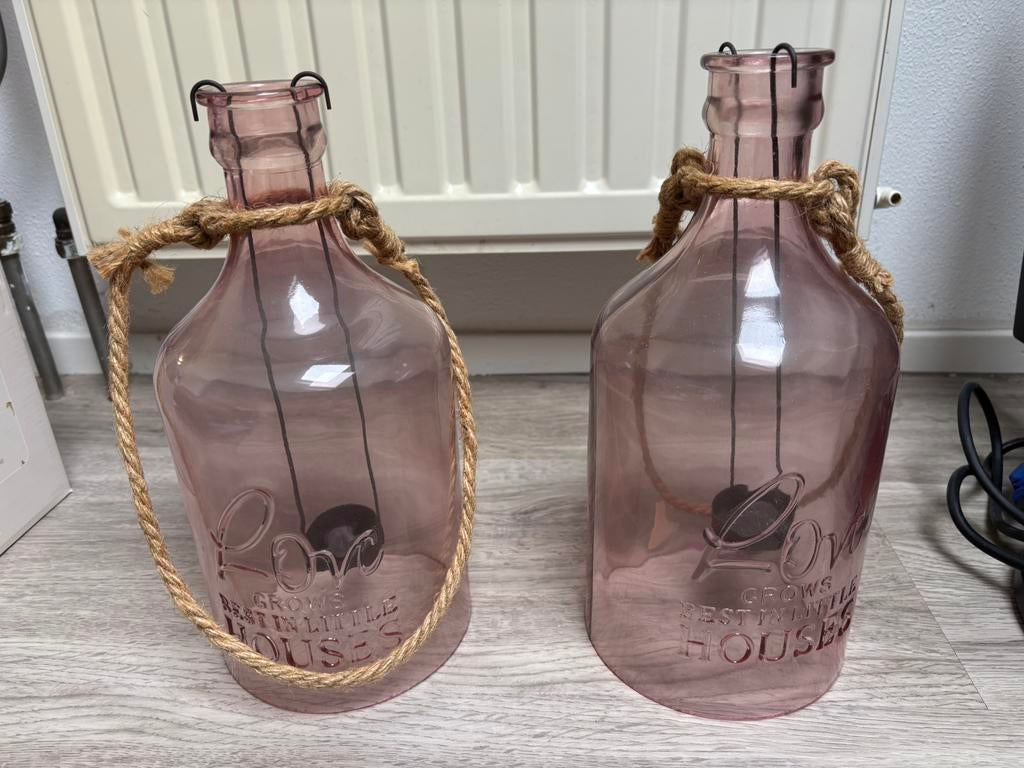 Roze windlichten Riverdale, Huis en Inrichting, Ophalen, Zo goed als nieuw