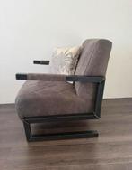 Loungestoel met poef industrieel, Ophalen, Zo goed als nieuw, 50 tot 75 cm, 50 tot 75 cm