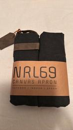 Antraciet kleurige canvas schort met leeraccent, Ophalen of Verzenden, Zo goed als nieuw, Grijs