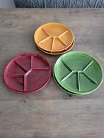 Vintage Javurek Fondueborden - 5 stuks, Huis en Inrichting, Keuken | Servies, Ophalen of Verzenden, Zo goed als nieuw, Bord(en)