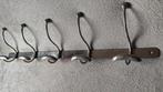 Vintage kapstok met 5 grote haken - breedte 88cm - nikkel, Wandkapstok, Ophalen of Verzenden, Zo goed als nieuw, Minder dan 100 cm