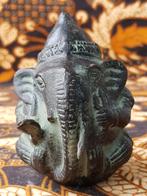 Zeldzaam antiek Oosters brons beeldje van Ganesha 9,5 cm.