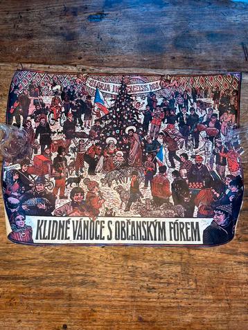 Straat poster uit Praag december 1989 beschikbaar voor biedingen