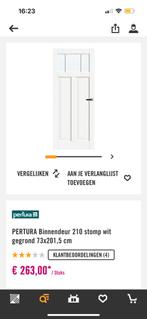Nieuw klassieke binnendeur met mat glas, Doe-het-zelf en Verbouw, Deuren en Horren, Ophalen, Minder dan 80 cm, Binnendeur, Nieuw