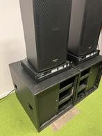 UITVERKOOP: Geluidsset 12+18 inch, Zo goed als nieuw, 120 watt of meer, Front, Rear of Stereo speakers, Ophalen