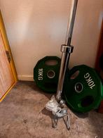 Olympische barbell + 2x10kg schijven - Nieuw!, Sport en Fitness, Ophalen, Nieuw, Armen, Halterset