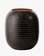 Set van 2 zwarte metalen Gusta windlichten, Zwart, Ophalen of Verzenden, Zo goed als nieuw, Metaal