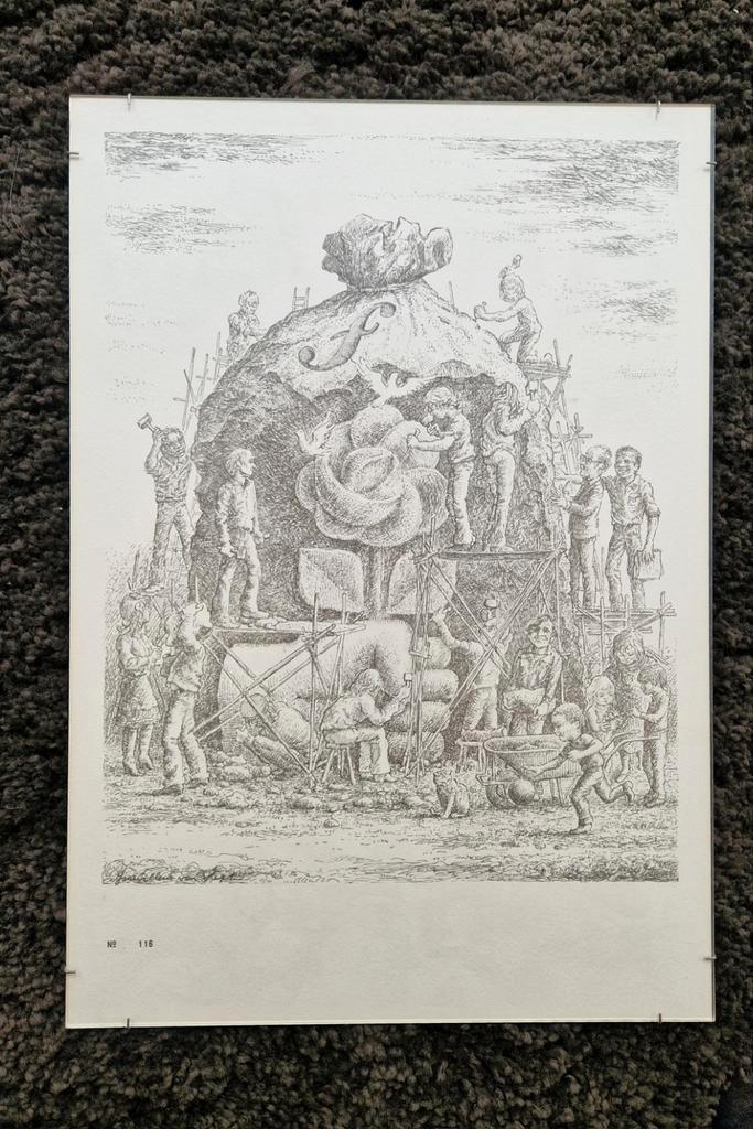 Prent Janwillem van Vugt - PvdA, Antiek en Kunst, Kunst | Etsen en Gravures, Ophalen of Verzenden