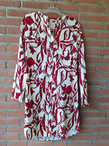Lollys Laundry blousejurk M crème met rood bloem motief  beschikbaar voor biedingen