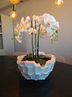 Schelpenvaas met mooie kunst orchideeen, Ophalen, Zo goed als nieuw