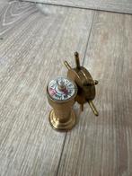 Vintage messing kompas met stuurwiel, Ophalen of Verzenden, Brons