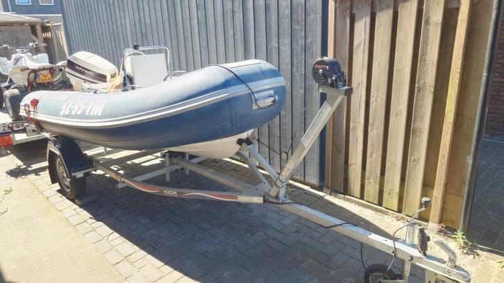 Caribe rib 320 met 40pk op zo goed als nieuwe trailer, Watersport en Boten, Rubberboten, Gebruikt, Overige merken, Overige materialen