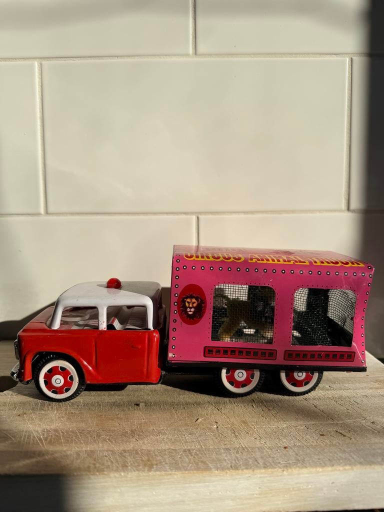 Vintage Blikken Circus Auto - Jaren 70, Antiek en Kunst, Antiek | Speelgoed, Ophalen of Verzenden