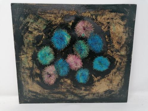 Jean Émile Oosterlynck (1915–1995) Abstracte bloemcompositie, Antiek en Kunst, Kunst | Schilderijen | Abstract, Ophalen of Verzenden