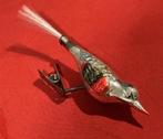 oude kerstbal vogel glas zilver op knijper, vogel op knijper, Ophalen, Gebruikt