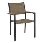 Terrasstoel Arezzo aluminium wicker, Huis en Inrichting, Stoelen, Info@edvonline.nl, Bruin, Nieuw, Ophalen of Verzenden