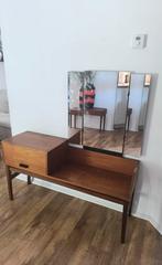 Vintage jaren 60 teak kaptafel dressoir halmeubel, Huis en Inrichting, Tafels | Kaptafels, Ophalen, Gebruikt, Hout