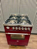 Luxe Boretti Fornuis Bordeaux rood met 4 pits 60x60 cm, 60 cm of meer, Ophalen of Verzenden, Zo goed als nieuw, Gas