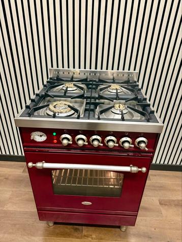 Luxe Boretti Fornuis Bordeaux rood met 4 pits 60x60 cm beschikbaar voor biedingen