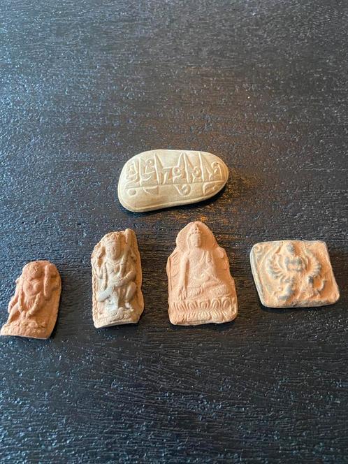 Lot Chinees boeddhistische terracotta steen gebedstegeltje, Antiek en Kunst, Antiek | Religie, Ophalen of Verzenden