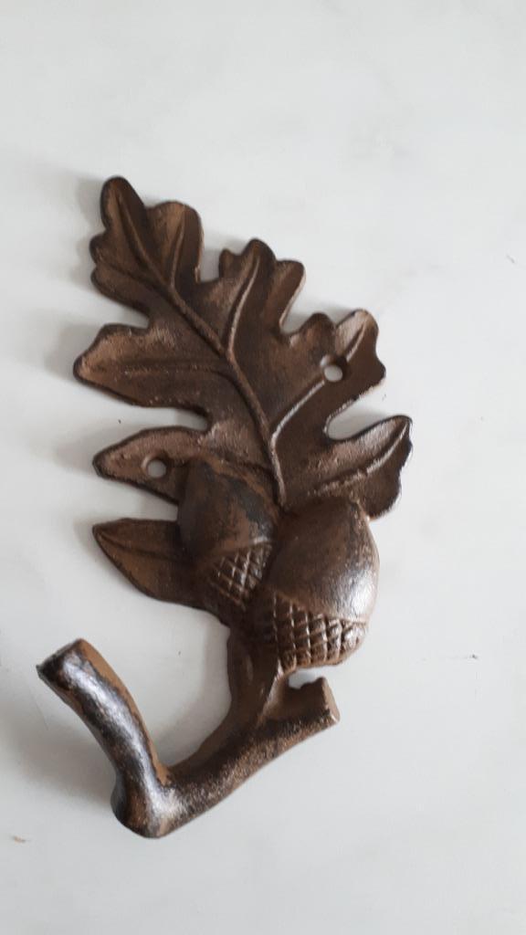 Wandhaak eikels en kastanjes van gietijzer Bruin, Huis en Inrichting, Woonaccessoires | Kapstokken, Nieuw, Wandkapstok, Minder dan 100 cm