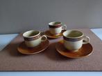 te koop 3 x bruine vintage Colditz GDR espresso kopjes, Huis en Inrichting, Keuken | Servies, Overige materialen, Gebruikt, Ophalen of Verzenden