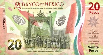 20 Pesos Mexico 2022 Bankbiljet UNC #MXXa