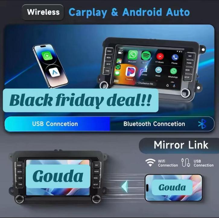 VW Skoda Seat CarPlay Android auto Bluetooth Golf Polo Caddy, Auto diversen, Autoradio's, Nieuw, Ophalen of Verzenden