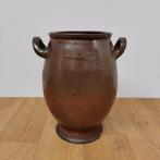 Grote Aardewerk Antiek Keulse pot, plantenbak, bloempot 007, Valkenswaard, Gebruikt, Info@flashbackfurniture.nl, Rond