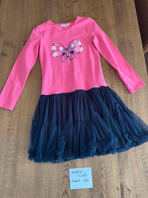 Happy girls roze longsleeve jurk jurkje  maat 128 134 ZGAN, Kinderen en Baby's, Kinderkleding | Maat 128, Zo goed als nieuw, Meisje