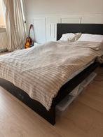 Zwart Malm bedframe 140x200cm (Ikea), Ophalen, Gebruikt, Zwart, 140 cm