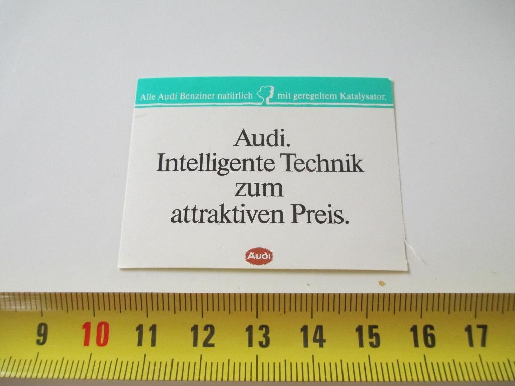 sticker AUDI Intelligente Technik zum attaktiven Preis, Verzamelen, Ophalen, Zo goed als nieuw