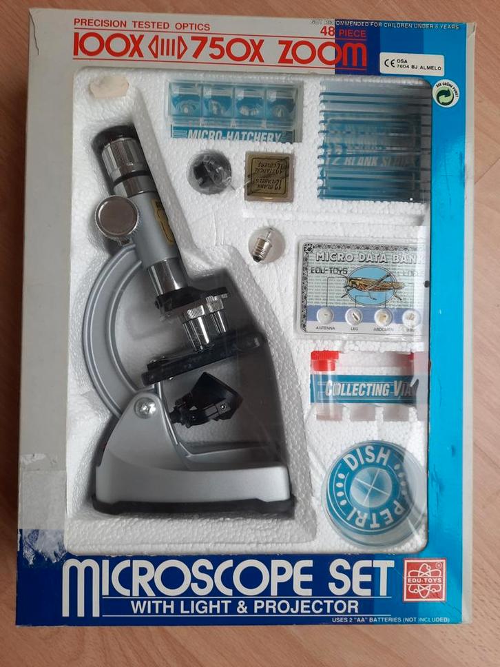 Microscope set Edu toys, Audio, Tv en Foto, Optische apparatuur | Microscopen, Zo goed als nieuw, 400x tot 1000x, Ophalen of Verzenden