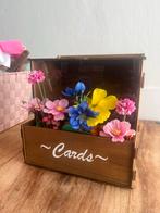 Kaartenbox Bruiloft Hout met Bloemen, Ophalen of Verzenden, Nieuw