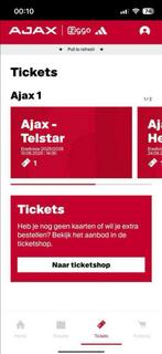 Ajax telstar ticket vak 124, Eén persoon, April