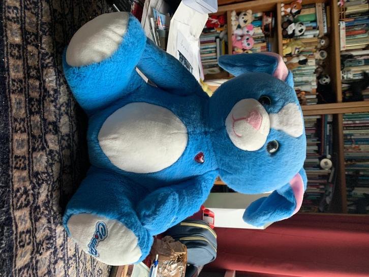 Blauw-wit konijn Cloud Pets, Kinderen en Baby's, Speelgoed | Knuffels en Pluche, Zo goed als nieuw, Konijn, Ophalen of Verzenden