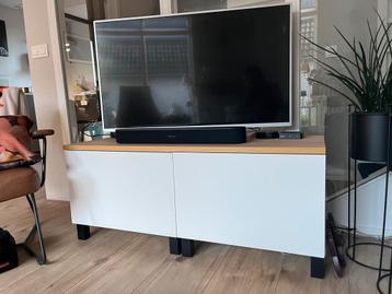Besta Ikea TV meubel wit/houtkleur