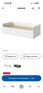 Brimnes bed, Ophalen, 90 cm, Eenpersoons, Wit