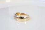 14 Karaat Gouden Ring Met Zirkonia's, Ophalen of Verzenden, Zo goed als nieuw, 17 tot 18, Dame
