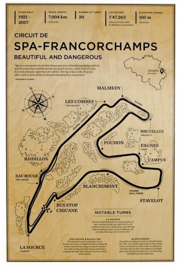 Retro Spa-Francorchamps Grand Prix Poster / F1 Formule 1, Verzamelen, Automerken, Motoren en Formule 1, Nieuw, Formule 1, Verzenden