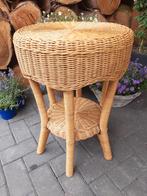 Rotan bijzettafel, plantentafel, Ophalen, Minder dan 55 cm, Gebruikt, Rond