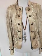 Blazer (stijl) met sierdetails, Maat 38/40 (M), Beige, Ophalen of Verzenden, Zo goed als nieuw