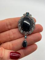 A689 Prachtige zilveren hanger onyx markasiet, Overige voorstellingen, Ophalen of Verzenden, X, Met edelsteen