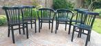 Zwart geverfde oude cafestoelen, Ophalen, Gebruikt, Zwart, Vijf, Zes of meer stoelen