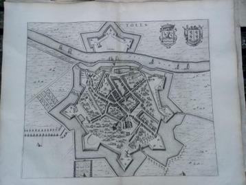 Tholen. 'Tolen' Blaeu kaart plattegrond. Ca. 1649 beschikbaar voor biedingen
