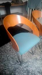Leuke stoelen hout en chroom., Ophalen, Gebruikt, Hout, Twee
